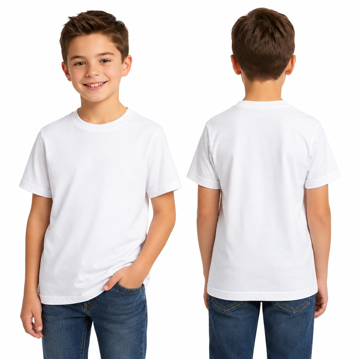 Boys Cotton Crew Neck T-Shirt