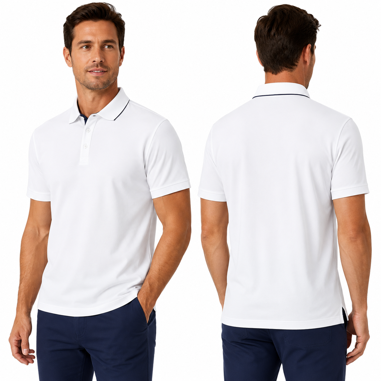 PINSPARK Men's Quick Dry Performance Polo Shirt